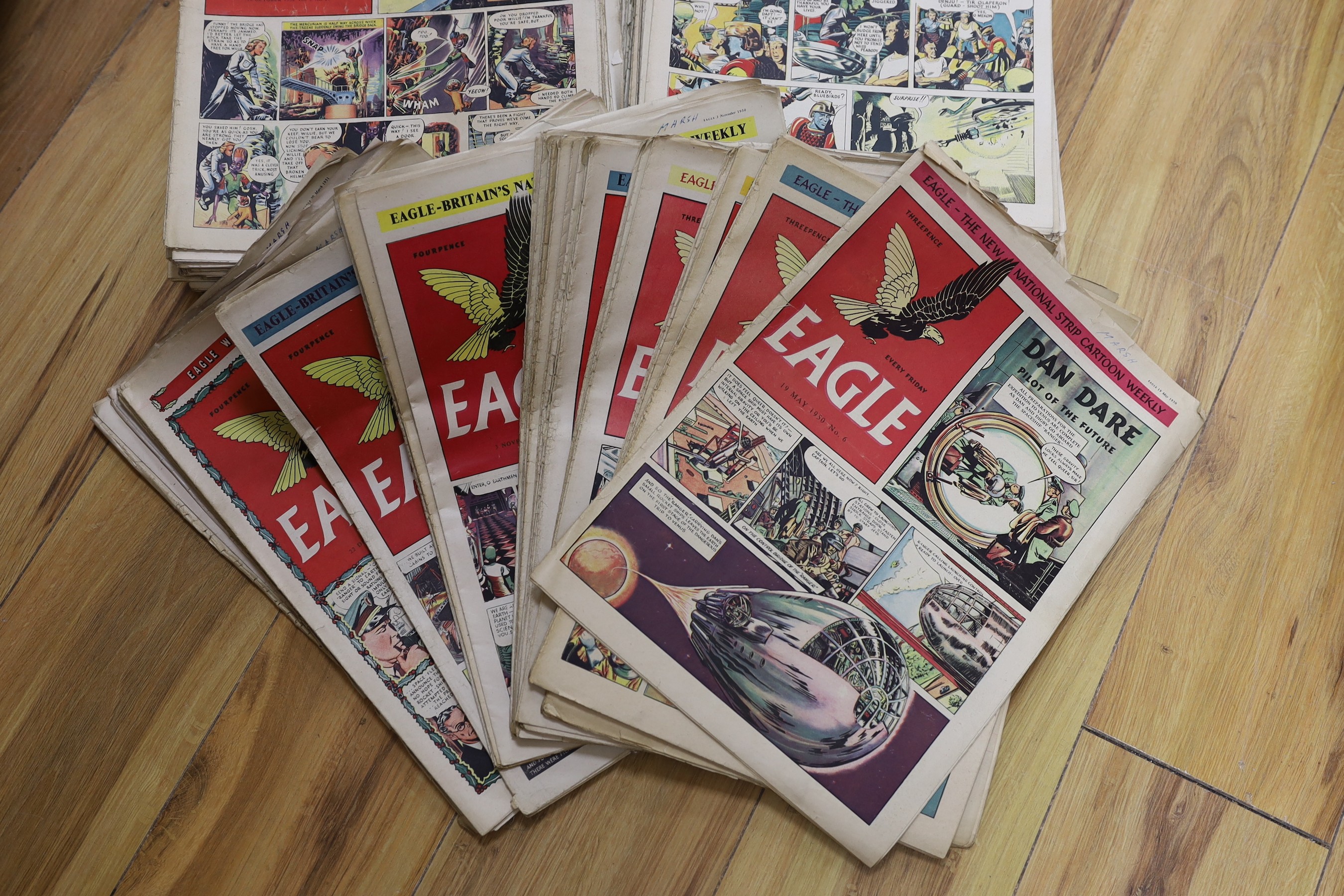 Eagle Comics, from Vol. 1, no. 6, May 1950, to Vol. 5, 1954, a near-complete run